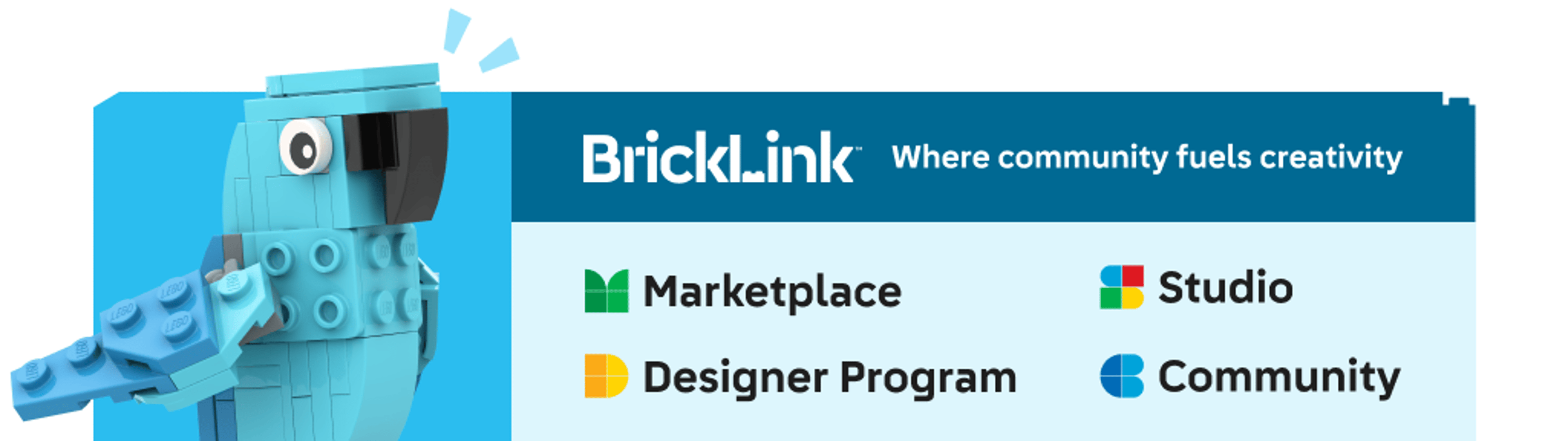 A banner showing new and refreshed icons for BrickLink.